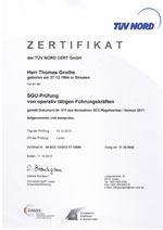 SGU TÜV-NORD-Zertifikat